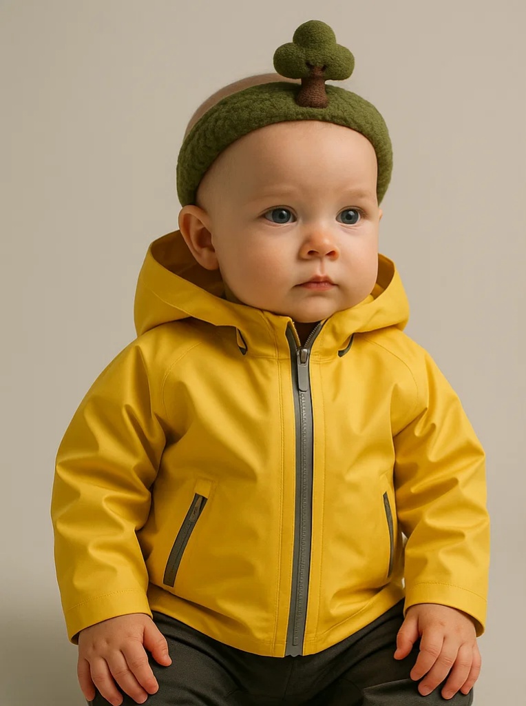 Forest Green Tree Baby Headband – Natural Style Plush Accessory