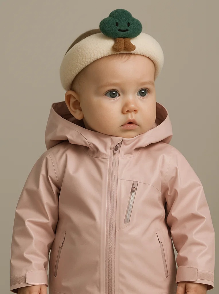 Ivory Cream Tree Plush Headband – Soft Minimalist Baby Style