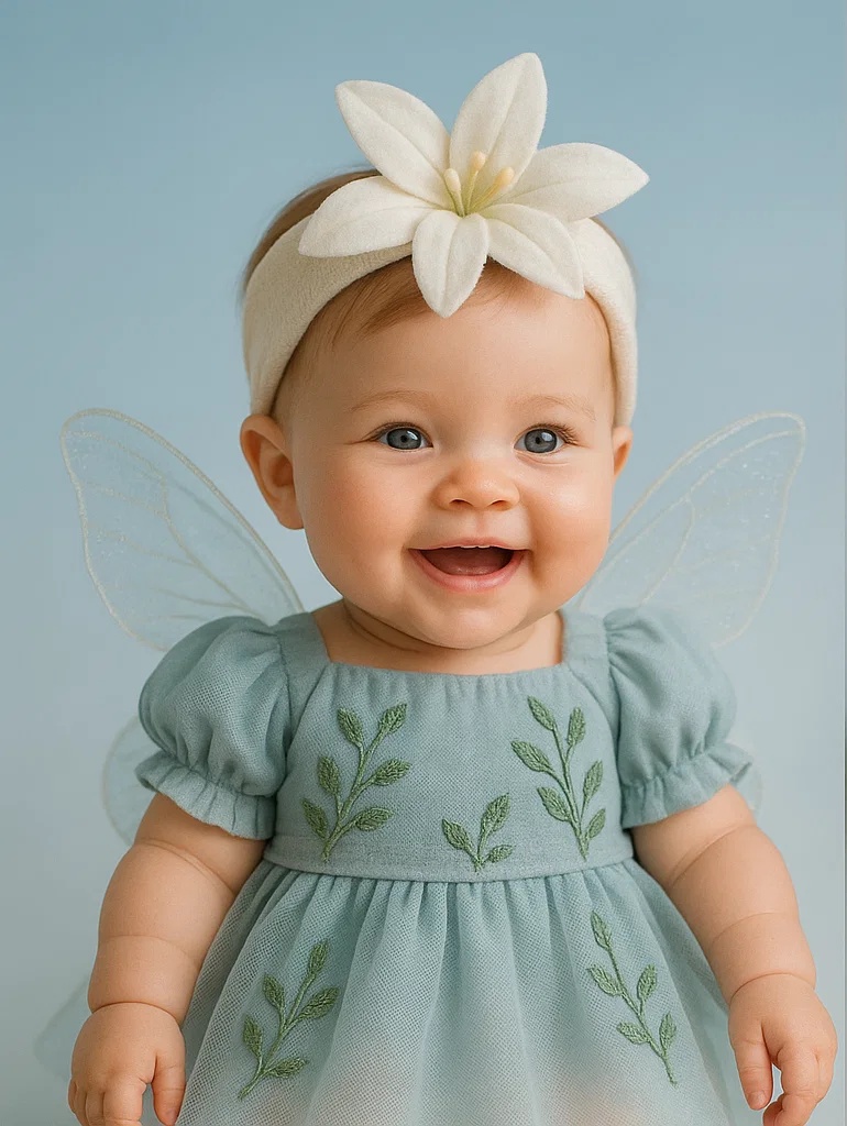 Lovely White Lily Baby Headband for a Soft and Elegant Look