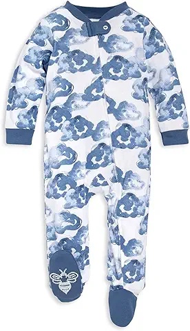 Baby Zippered Footed Pajamas Set with Cloud Print – Soft and Cozy for Sleeping