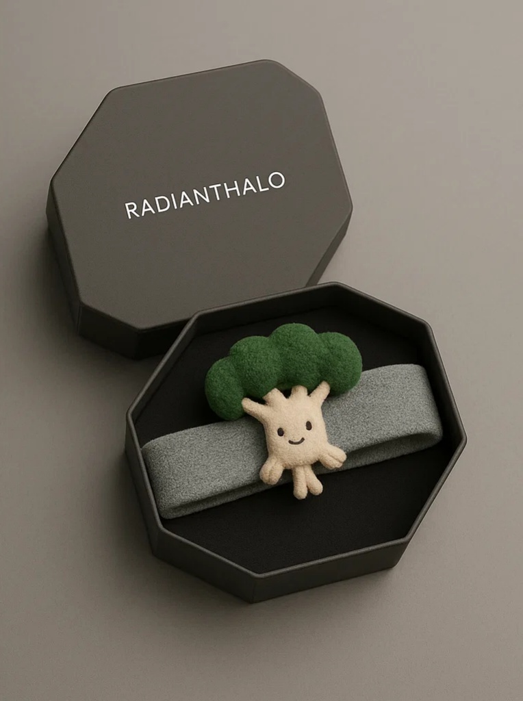 Happy Tree Baby Headband – Smiling Plush Cartoon Accessory