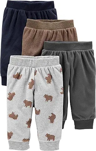 4-Pack Baby Pants Set with Adorable Animal Prints – Soft and Comfy for Active Babies