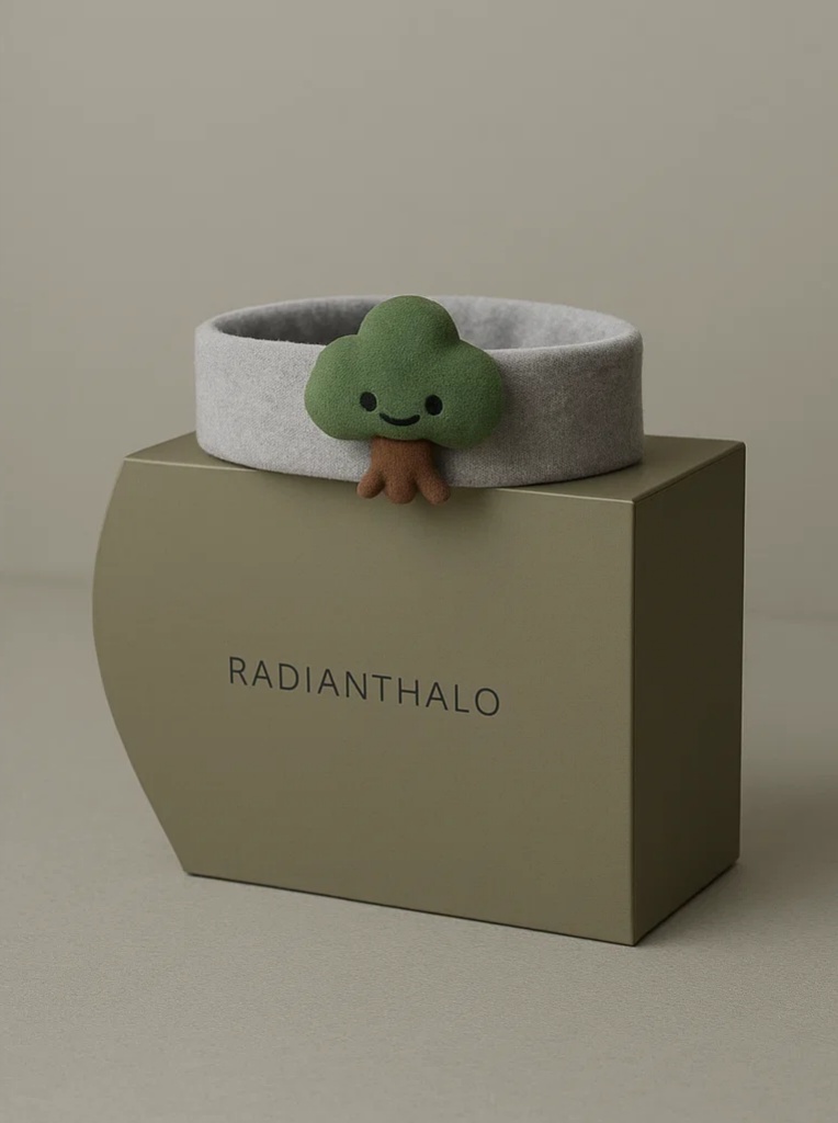 Sage Tree Plush Baby Headband – Earthy Green Cartoon Headwear