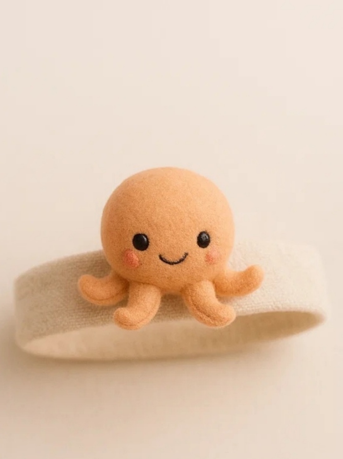Orange Octopus Plush Baby Headband with Adorable Design