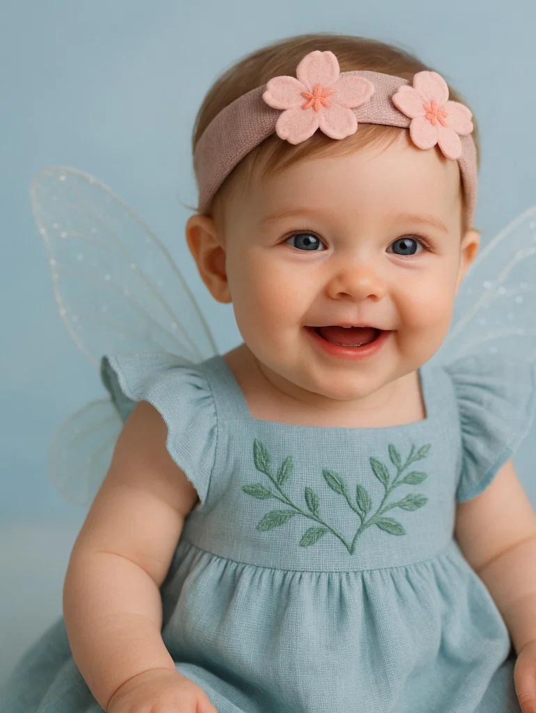 Beautiful Blue Floral Baby Headband for Cute Style