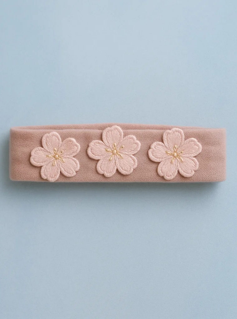 Blue Floral Camellia Baby Headband for Soft Charm