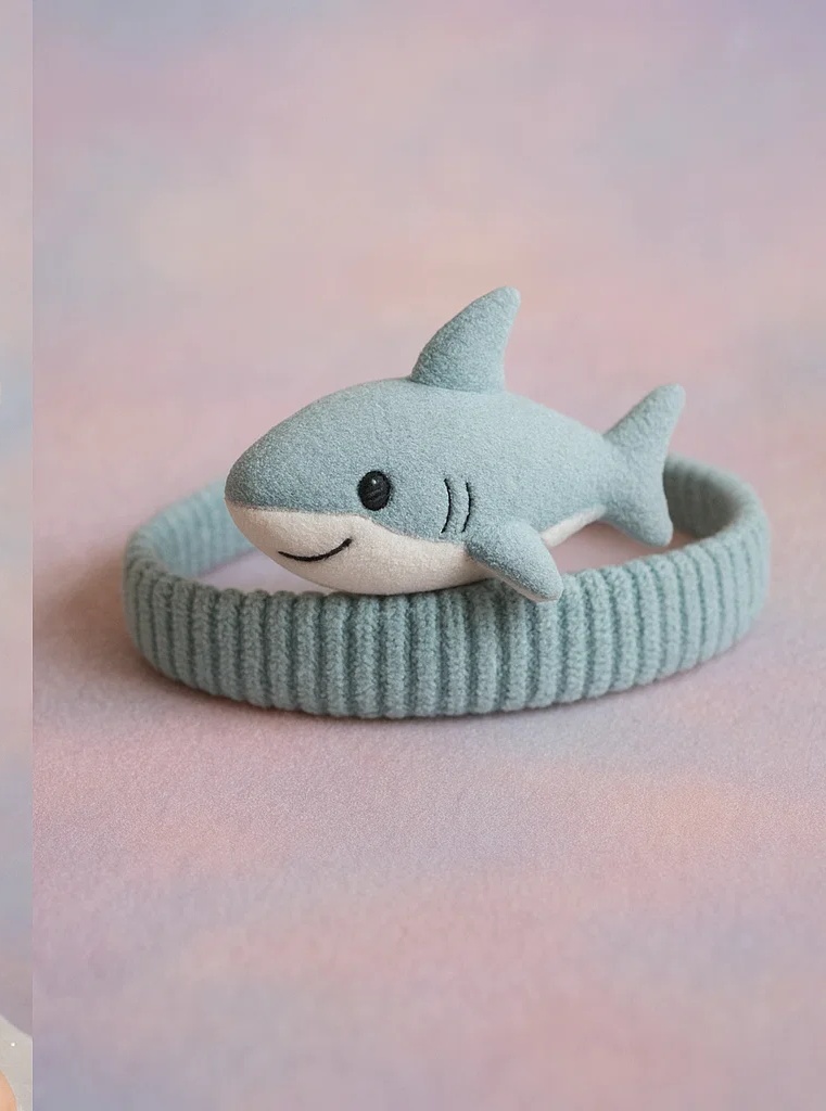 Aqua Dolphin Plush Baby Headband for Newborn Shoots