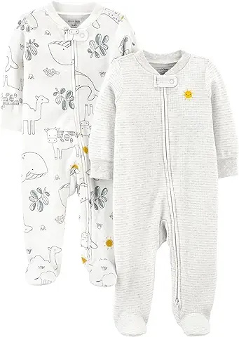 2-Pack Baby Footed Pajamas – Perfect for Cozy Nights with Animal Prints