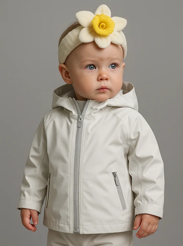 Smiley Daffodil Baby Headband – Cheerful Yellow Flower Accent