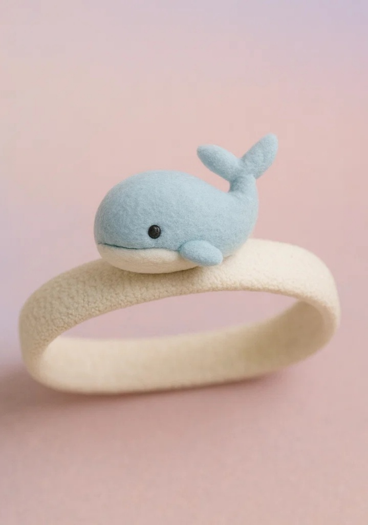 Light Blue Whale Plush Baby Headband for Photo Shoots