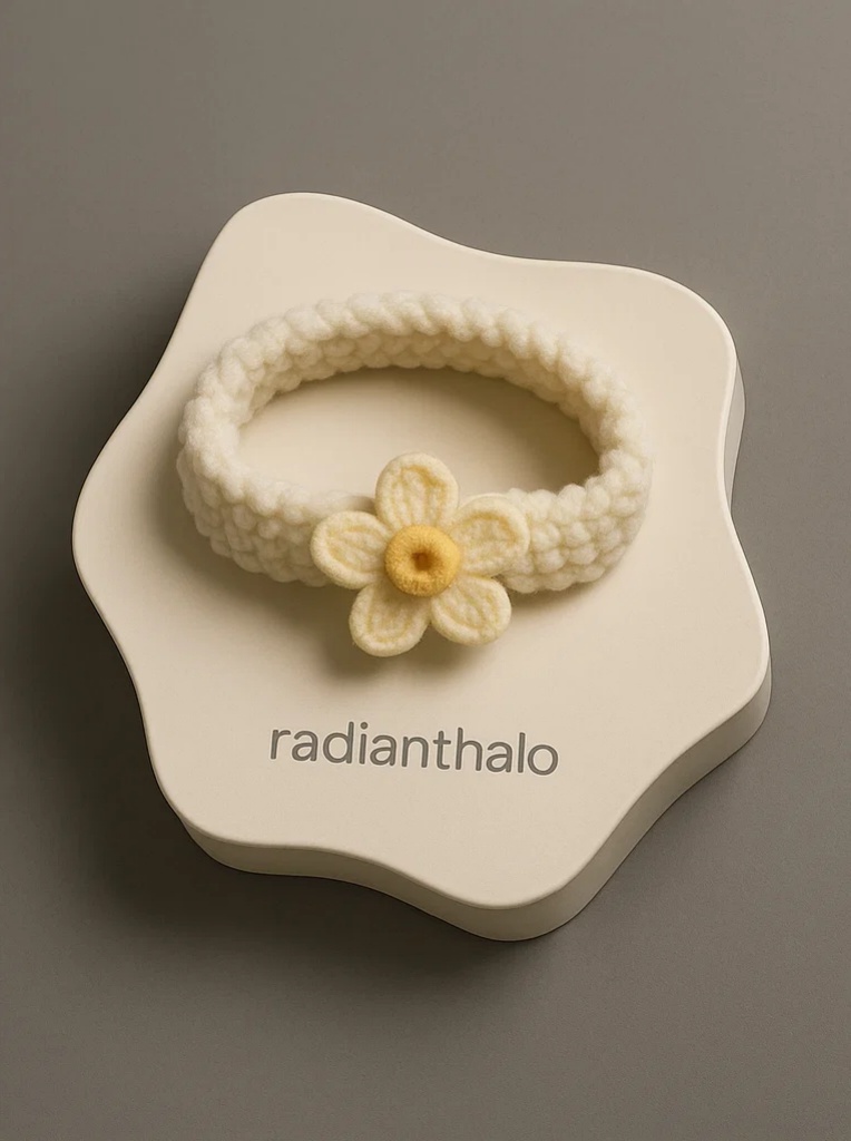 Bright Petal Baby Headband – Plush Yellow Flower with Orange Center