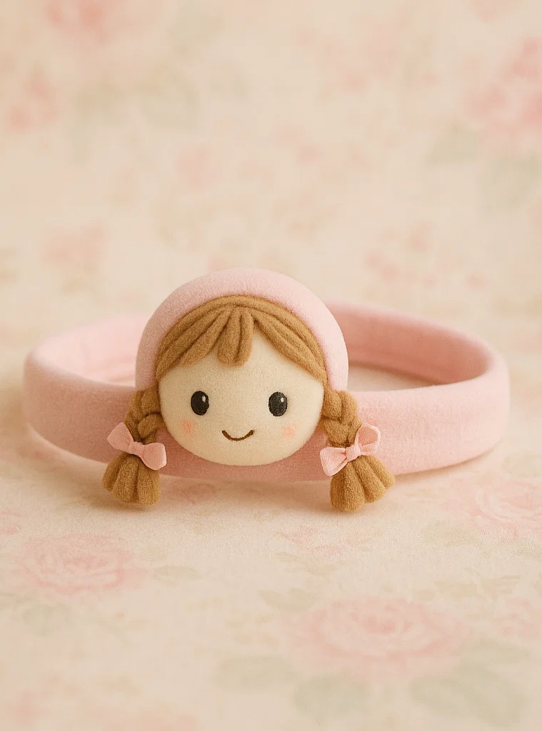 Baby Doll Headband with Blonde Hair for Photos – Soft and Cozy Design