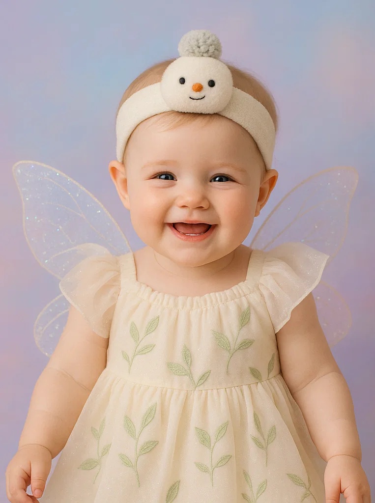 Snowman Plush Baby Headband with Soft Fabric Band