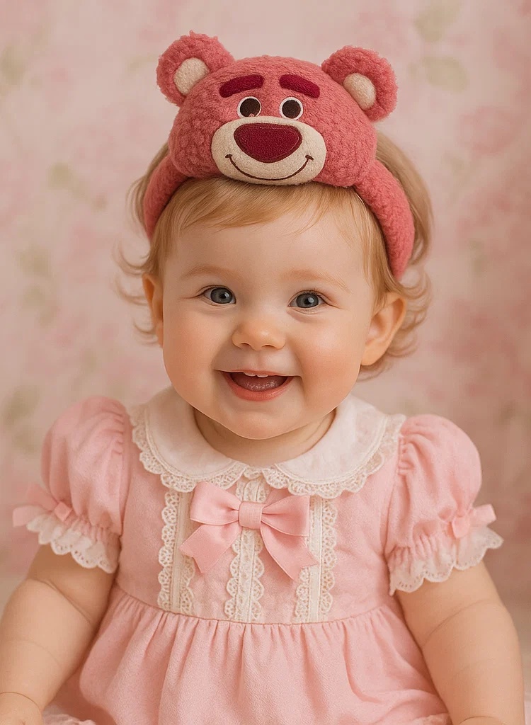 Bear-Themed Baby Headband – Soft, Cute, and Perfect for Photos