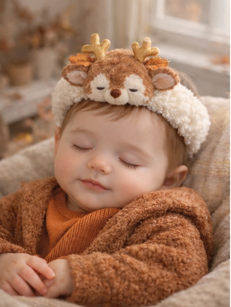 Reindeer Twin Baby Headbands for Winter-Themed Twin Photos