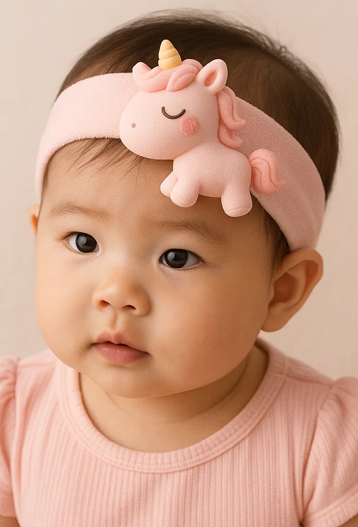 Cute Pink Unicorn Headband for Babies
