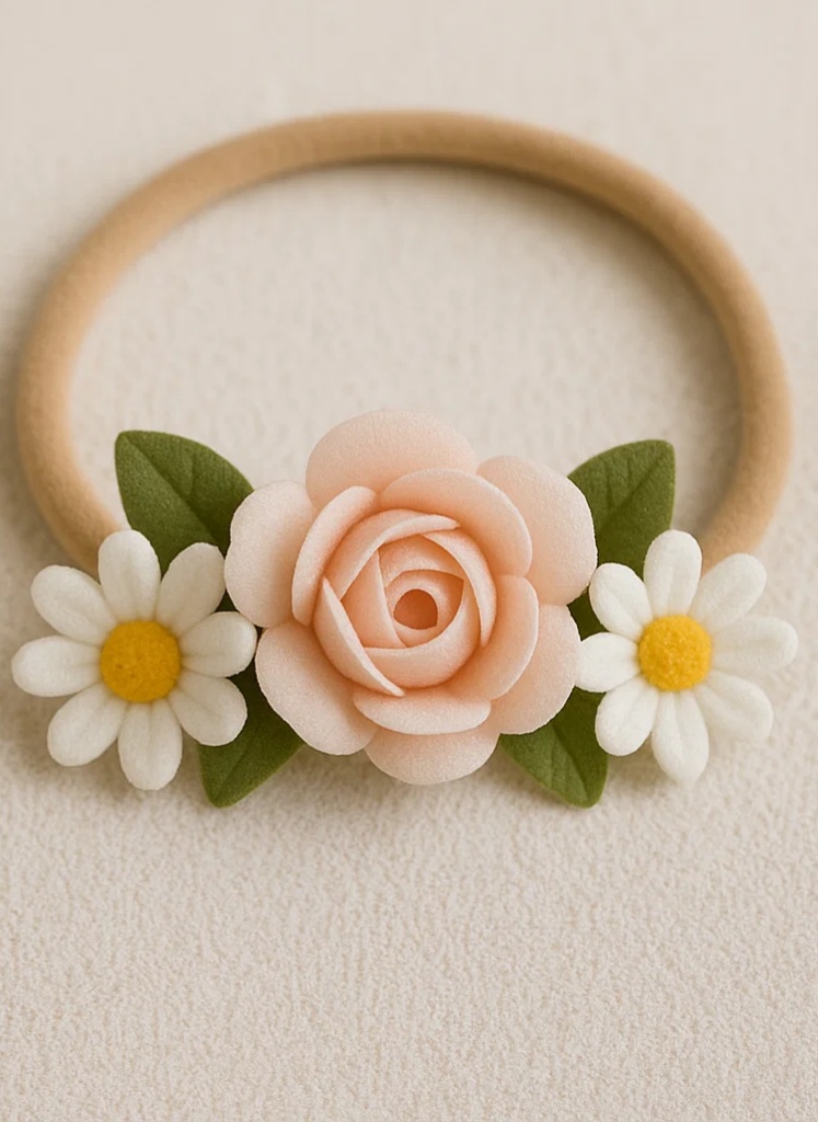 Daisy Rose Baby Headband – Soft Floral Accessory for Girls