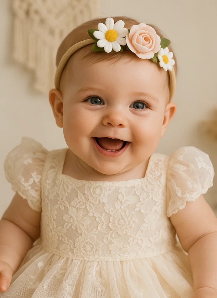 Daisy Rose Baby Headband – Soft Floral Accessory for Girls