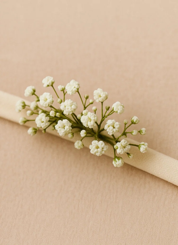 Baby's Breath Crown Baby Headband – Elegant White Floral Halo for Girls
