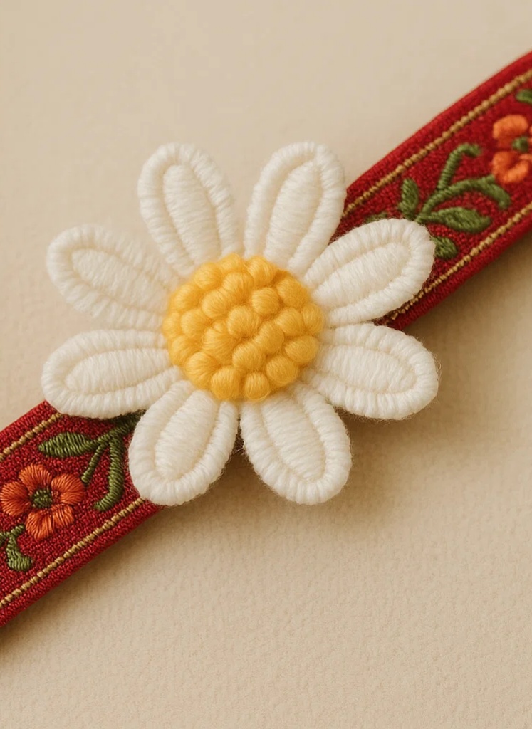 Embroidery Flower Baby Headband – Hairpin Style for Girls