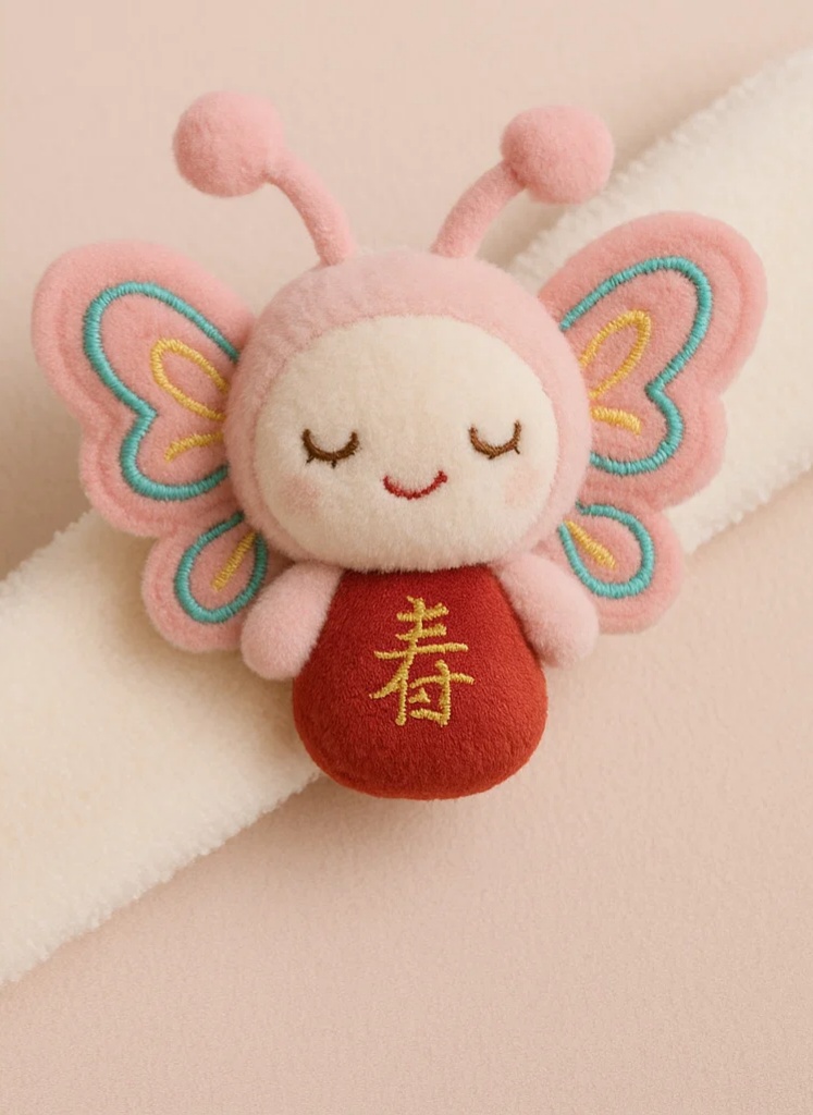 Vyšívaná dětská čelenka s motýlem – Měkká a elegantní pro novorozené dívky