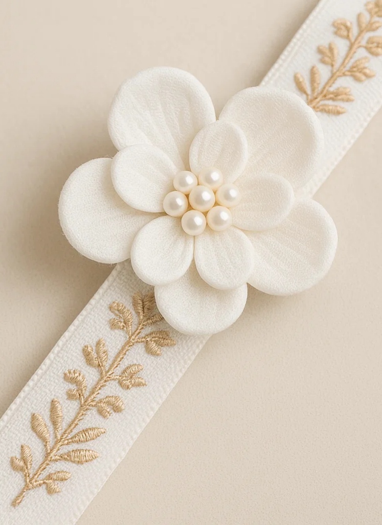 Besticktes Baby-Stirnband mit Blumen – Haarklemmen-Stil für Mädchen