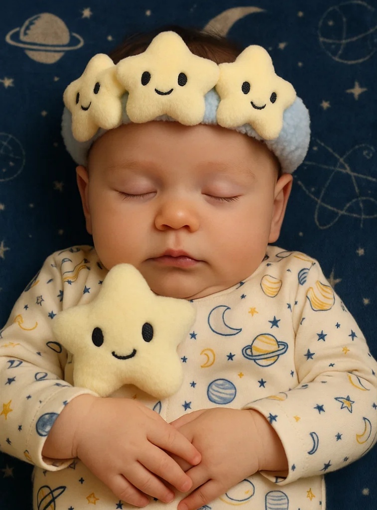Star Cluster Plush Baby Headband – Soft Newborn Photo Prop