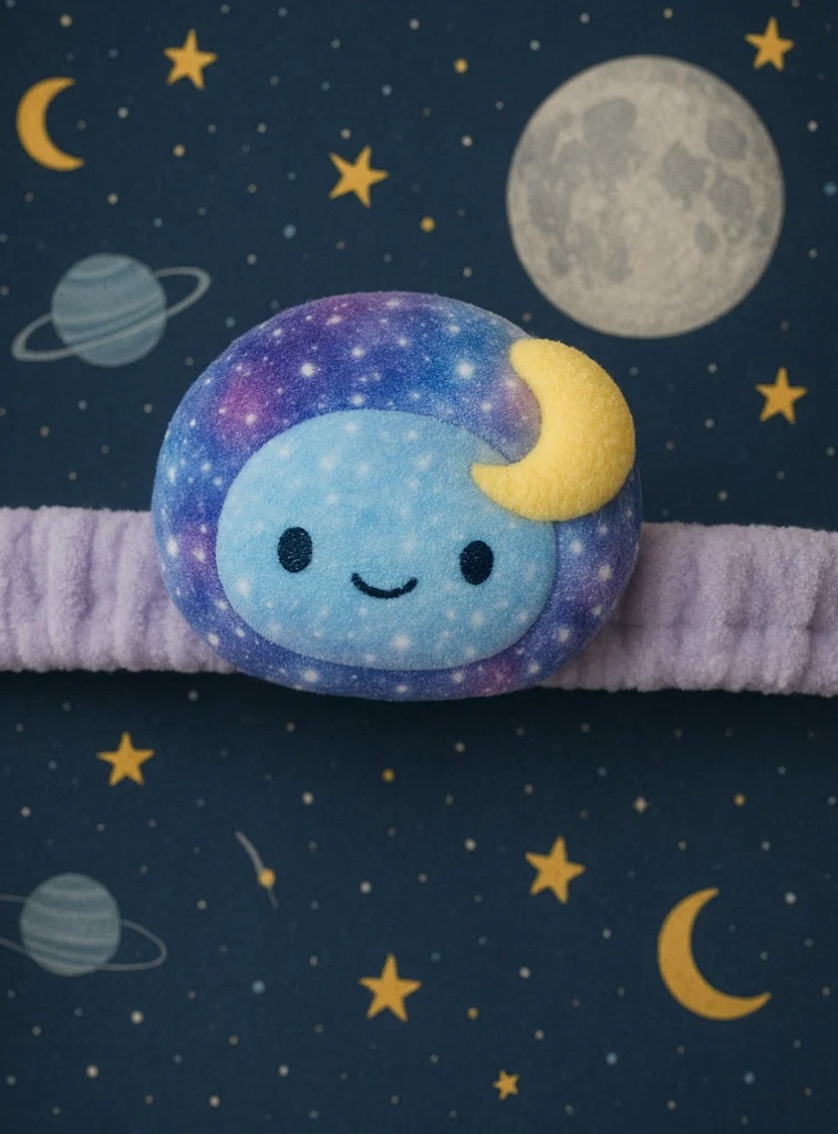 Galaxy Moon Plush Baby Headband – Soft Newborn Photo Prop