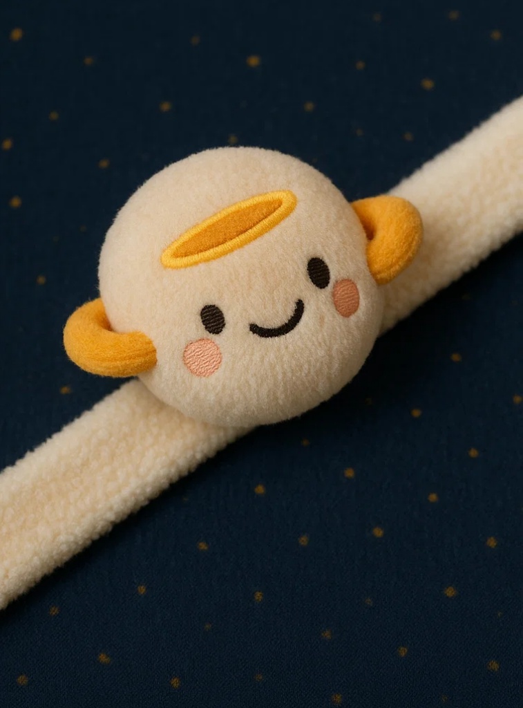 Bandeau bébé en peluche planète