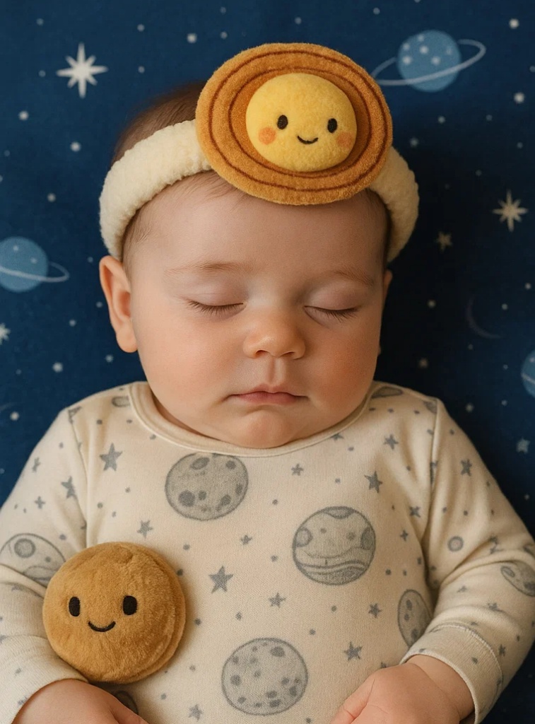 Plüsch-Baby-Stirnband mit Planet