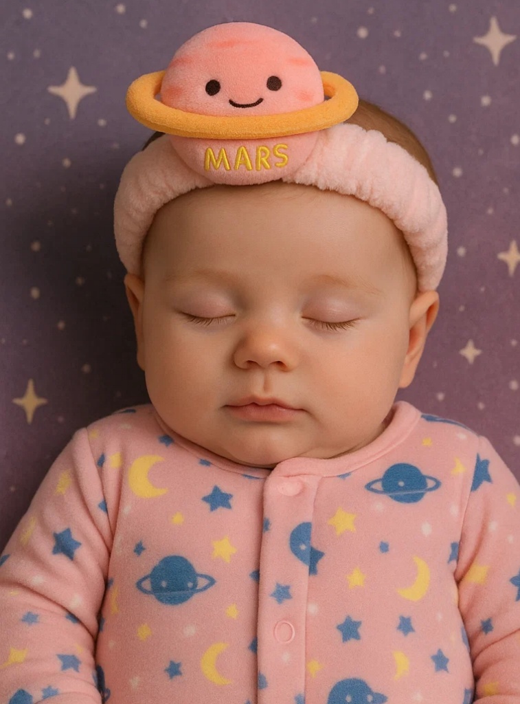 Saturn Planet Plush Baby Headband – Soft Newborn Photo Prop