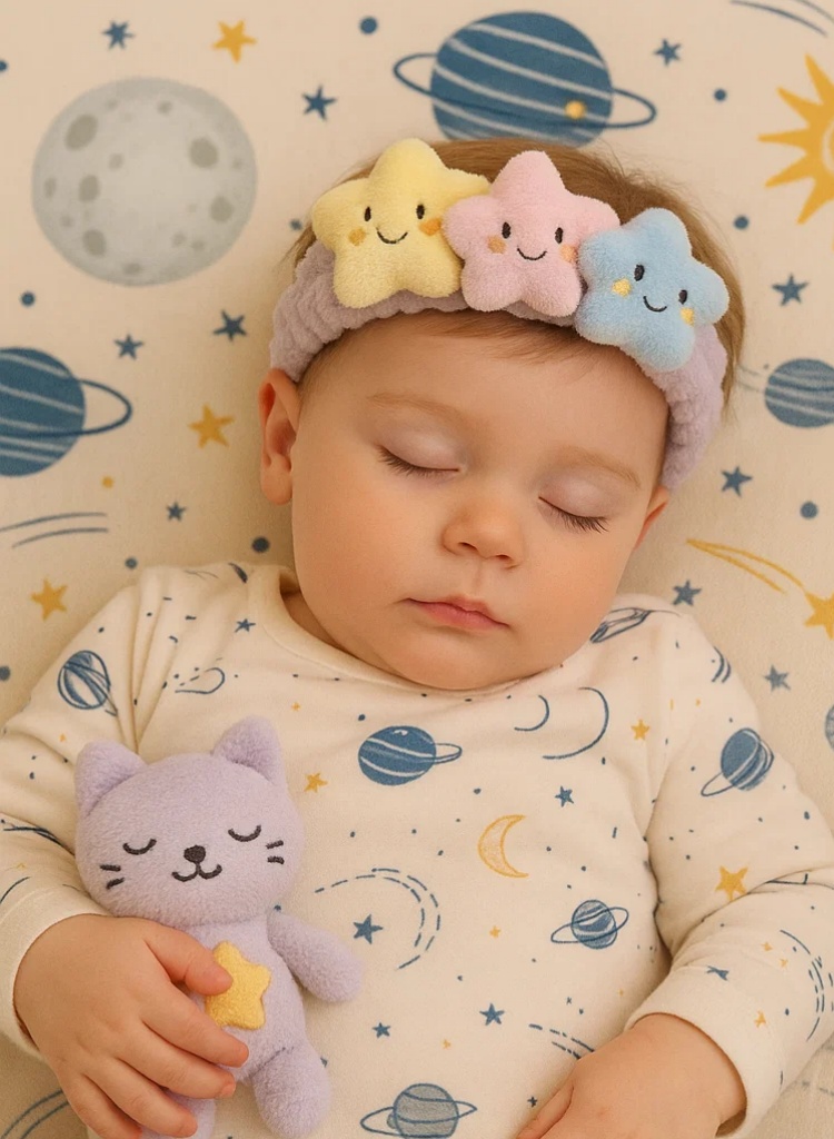 Adorable Baby Star Headband with Cute Planet Design