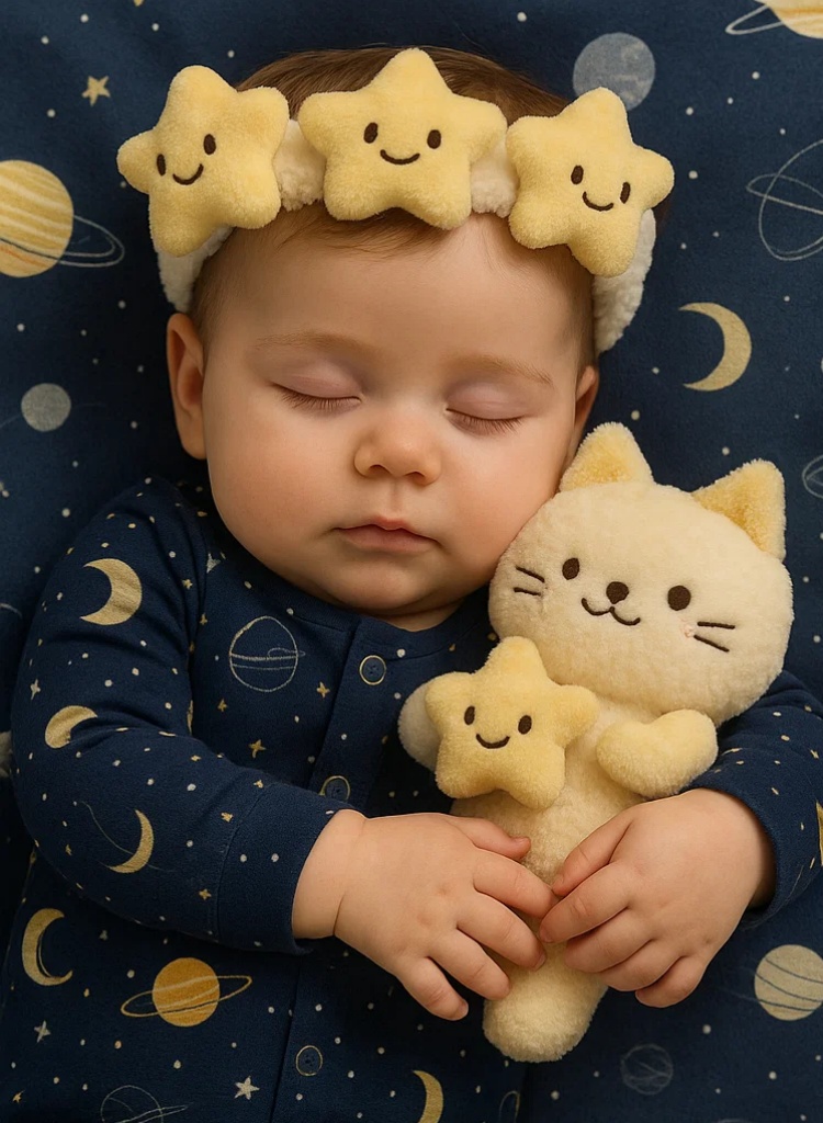 Armas beebi tähe ja planeedi kujundusega peapael