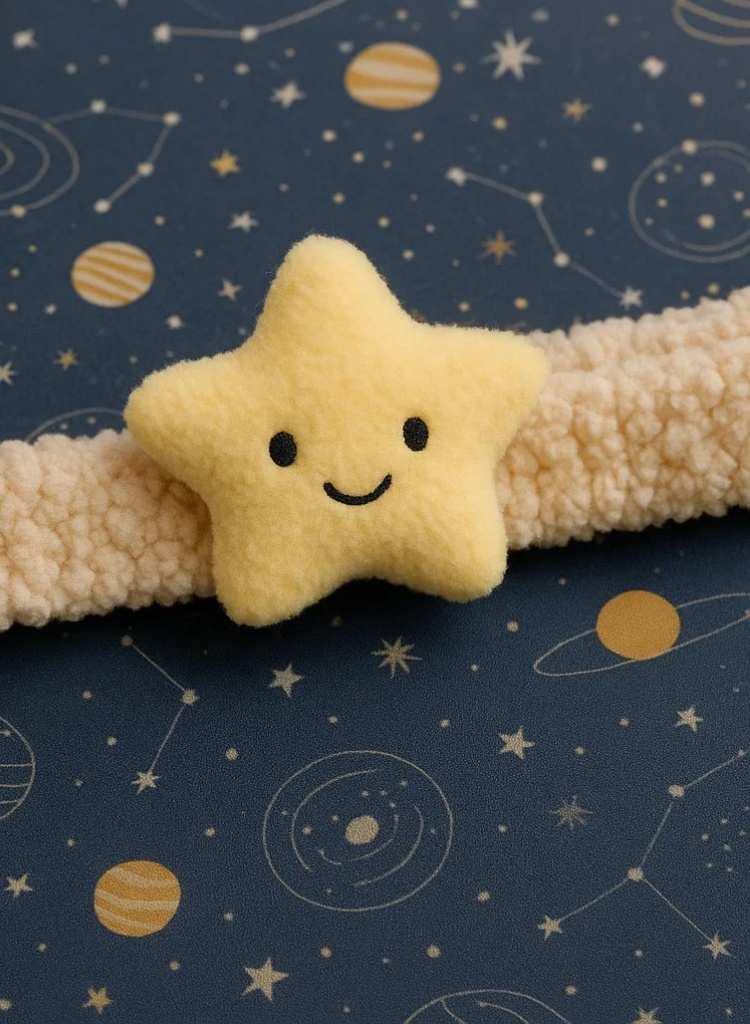 Bandeau bébé avec design en peluche de cinq branches d'étoile