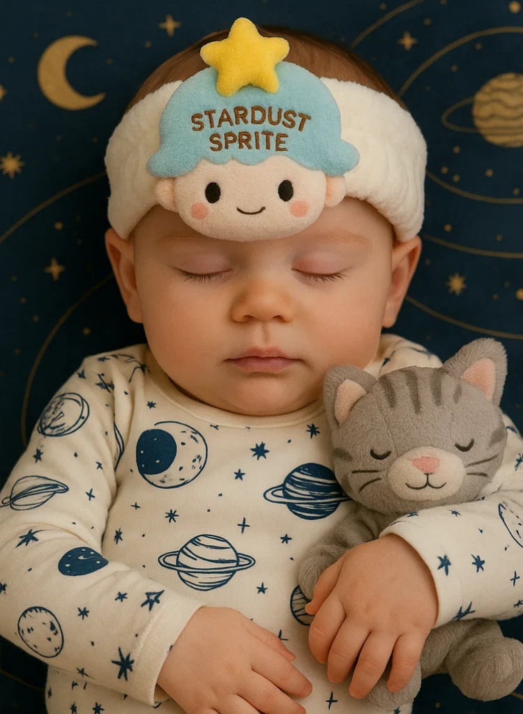 Niedliches Baby-Stirnband mit fünfzackigem Stern-Plüschdesign