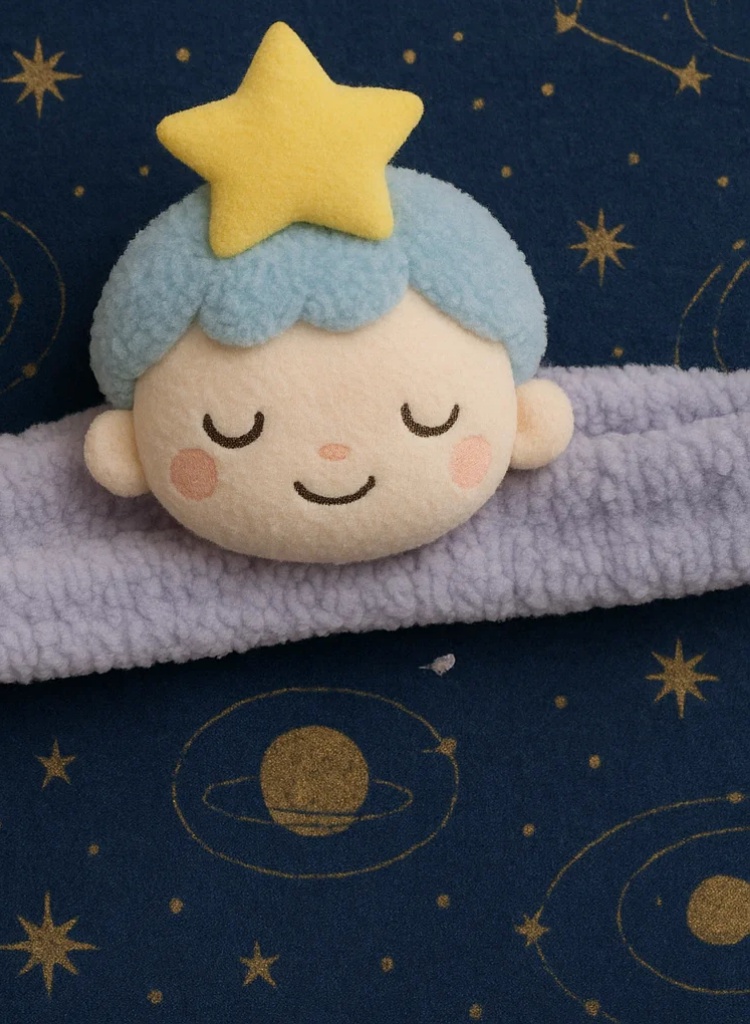 可愛いベビーヘッドバンド、五芒星のぬいぐるみデザイン付き