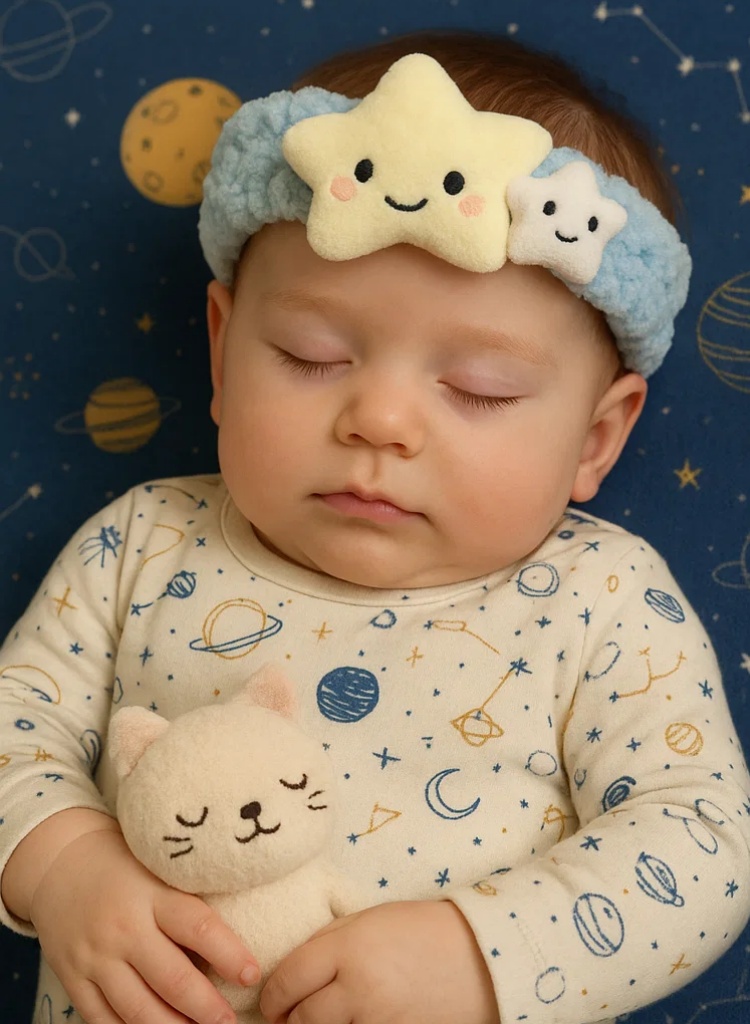 Diadema de bebé adorable con diseño de estrella de cinco puntas de peluche