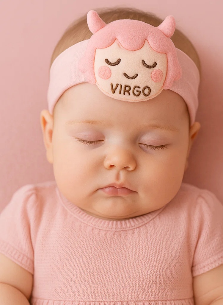 Adorable Virgo Baby Headband with Cute Character