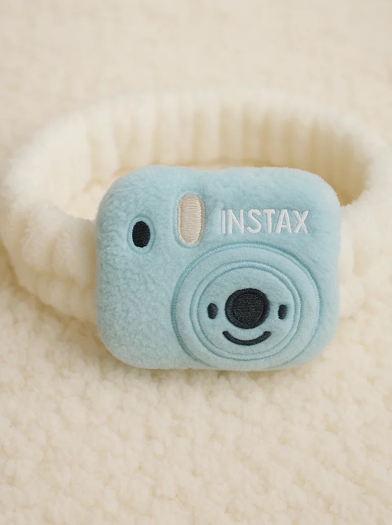 Baby Plush Headband – Blue Camera Design