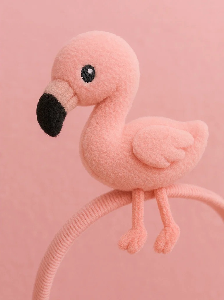 Baby Plush Headband – Flamingo Design