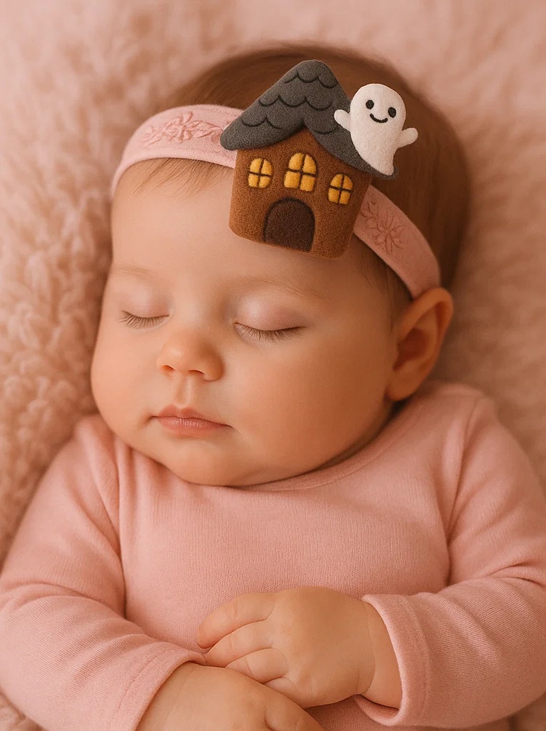 Baby Plush Headband – Haunted House Design