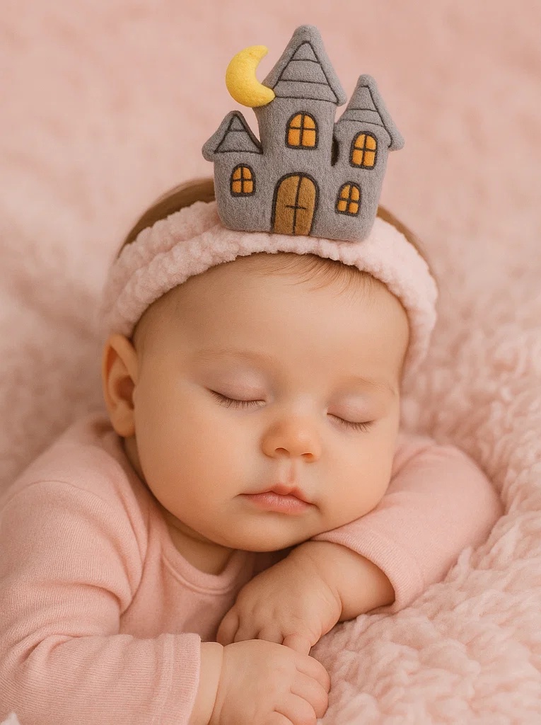 Beebi plüüsist peapael – Kummitava maja disain