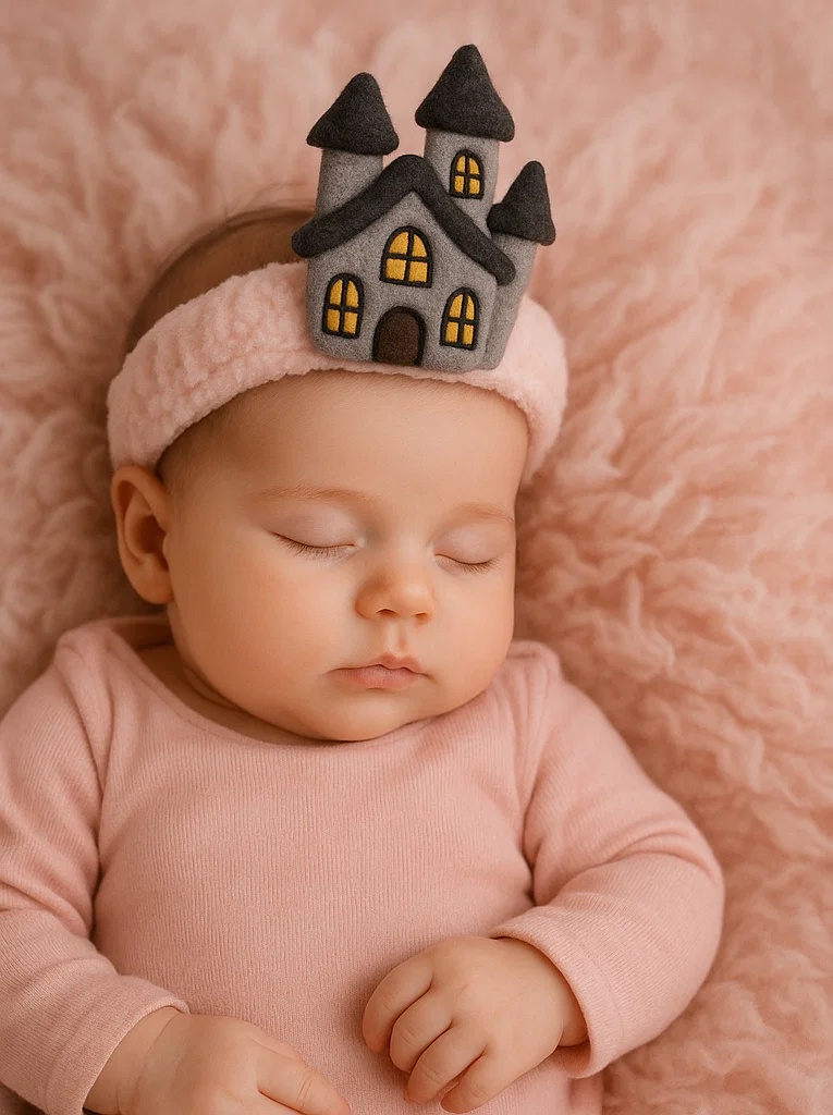 Plüsch-Stirnband für Babys – Spukhaus-Design