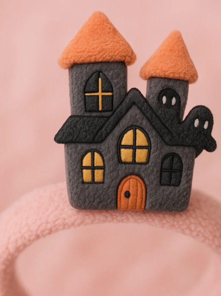 Bentiță din pluș pentru bebeluși – Design casă bântuită