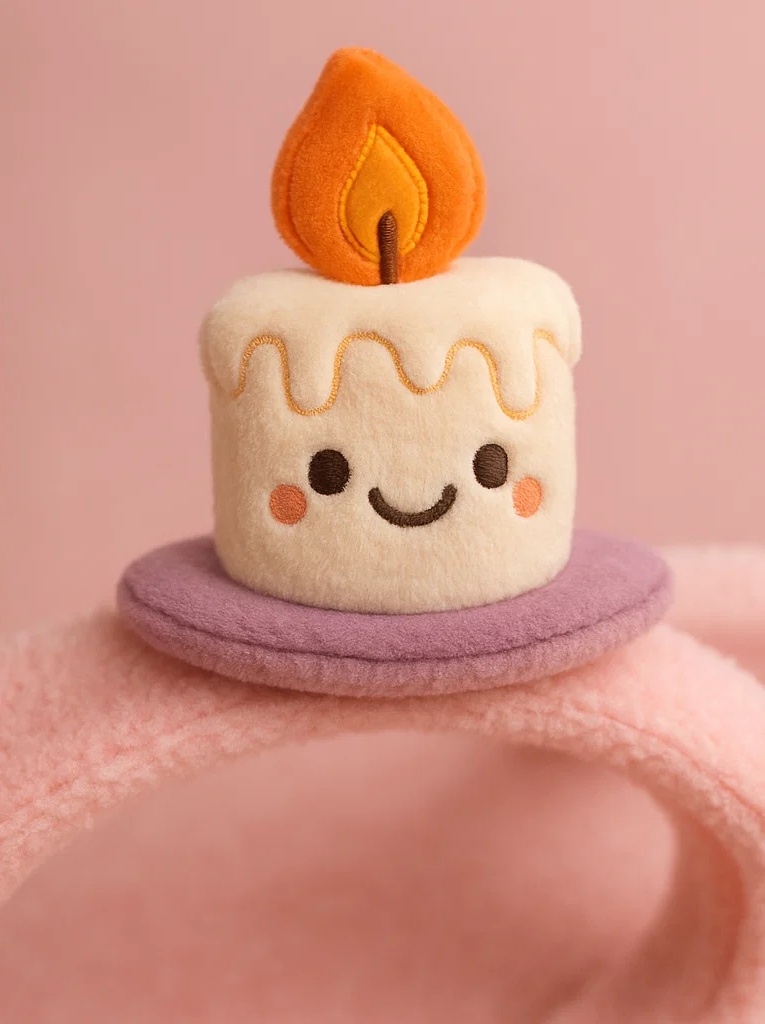 Baby Plush Headband – Birthday Candle Design