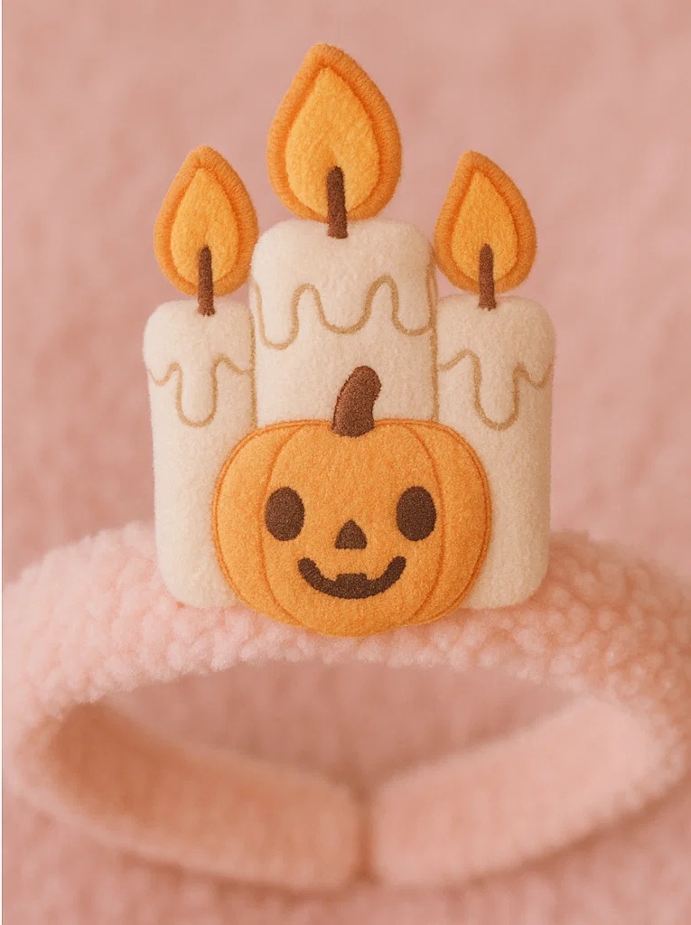 ベビープラッシュヘッドバンド – バースデーキャンドルデザイン