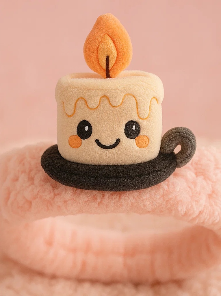 Diadema de peluche para bebé – Diseño de vela de cumpleaños