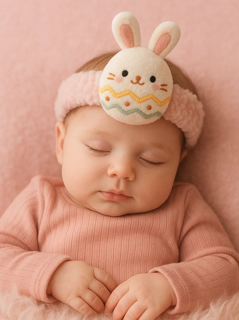 Baby Plush Headband – Easter Bunny Egg Design