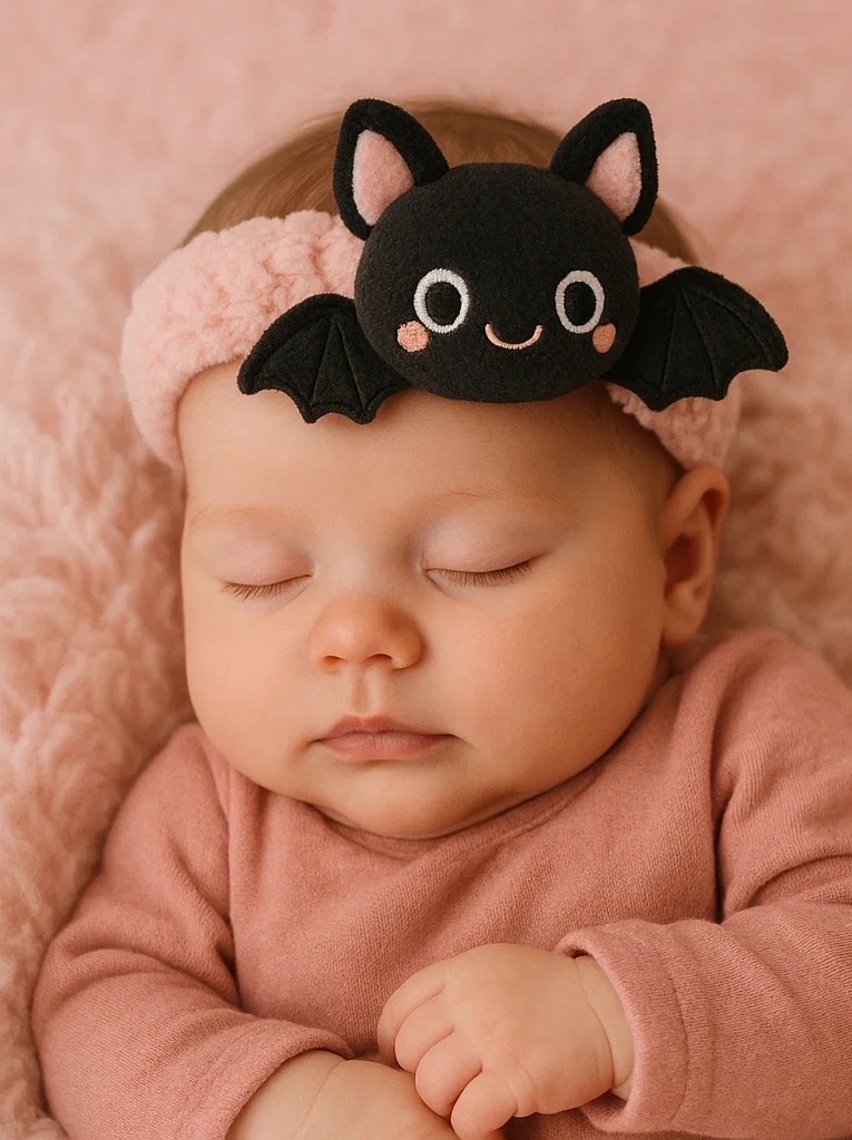 Baby Plush Headband – Halloween Bat Design