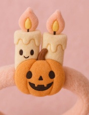 Baby Headband – Halloween Pumpkin with Candles